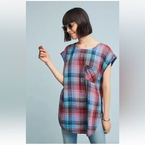 Anthro Alemi + Kin Plaid Tunic